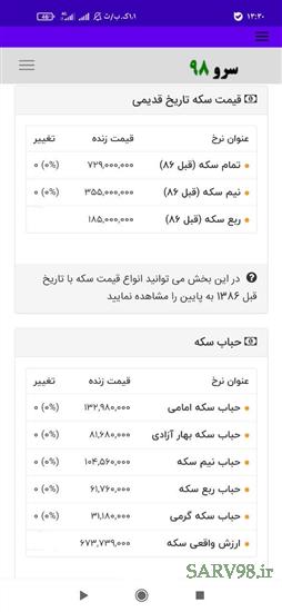 نرم افزار قیمت سکه امروز