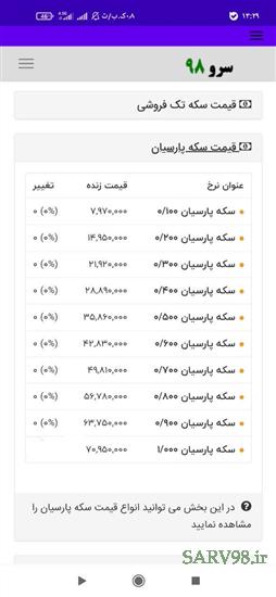 نرم افزار قیمت سکه امروز