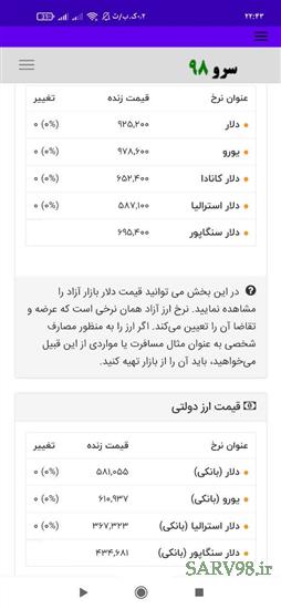 نرم افزار قیمت دلار یورو امروز