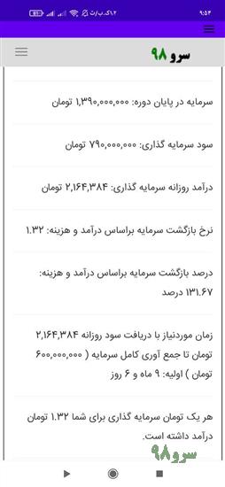 محاسبه بازگشت سرمایه