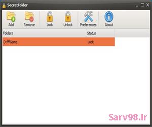 دانلود نرم افزار قفل گذاشتن روی پوشه و فایل ها SecretFolder